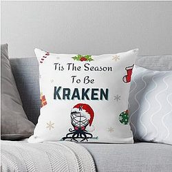 Seattle Kraken Christmas Throw Pillow