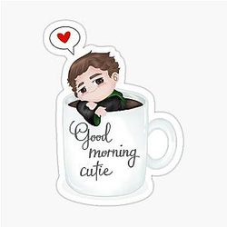 Morning Sebastian Coffee Glossy Sticker