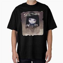 Seether Fashion Black Custom Short Sleeve Oversized T-Shirt