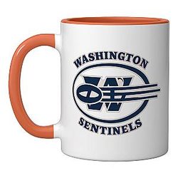 Washington Sentinels Retro Team Ceramic Mug, Orange White