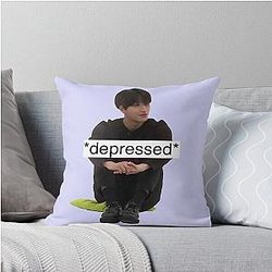 Depressed ATEEZ Throw Pillow