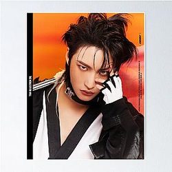 Ateez Seonghwa fanart Crazy Form - THE WORLD EP.FIN : WILL kpop boy group members BW Poster