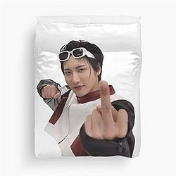 Seonghwa Flipping Off Meme Duvet