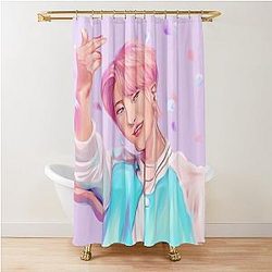Ateez Seonghwa aesthetic digital drawing Shower Curtain