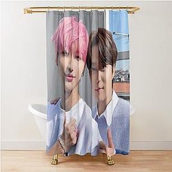 ATEEZ Seonghwa and Jongho Shower Curtain