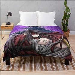Sephiroth Vincent Valentine: Night Blossoms Throw Blanket