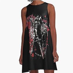 Creepy Sephiroth Ink Painting A Line Dress