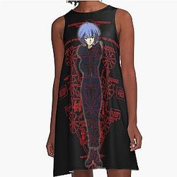 Rei Ayanami Sephiroth Tree Background A Line Dress