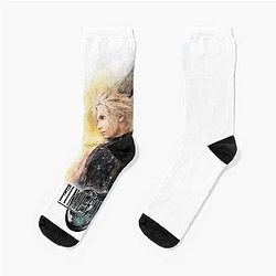 Watercolor portrait of Cloud Strife vs Sephiroth Socks