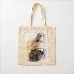 Watercolor portrait of Cloud Strife and Sephiroth Tote Bag