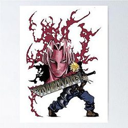 Kingdom Hearts Cloud Sephiroth Poster