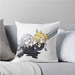 Final Fantasy - Cloud Sephiroth Chibis Throw Pillow