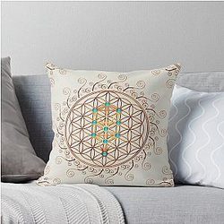 Flower of life, Tree of life Sephiroth Sacred Geometry Throw Pillow