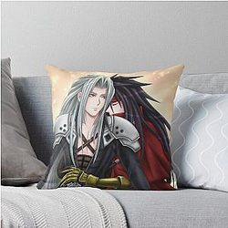 Sephiroth and Vincent Valentine Hug Throw Pillow