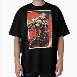 Sephroth Warned Vintage Poster Oversized T-Shirt