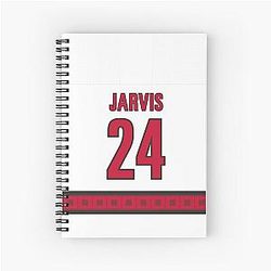 Carolina Hurricanes Mens Seth Jarvis Away Jersey Phone Case Spiral Notebook