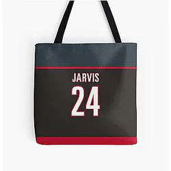 Carolina Hurricanes Seth Jarvis Home Jersey All Over Print Tote Bag Back Phone Case