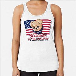 Seungmin in the building Stray Kids Racerback Tank Top