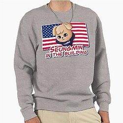 Seungmin in the Stray Kids Pullover Sweatshirt