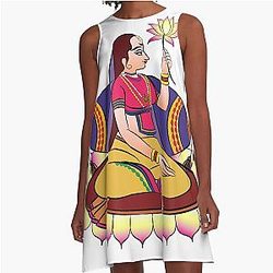 Lord's Gopika Sevika or lady servants in Indian mythology A-Line Dress