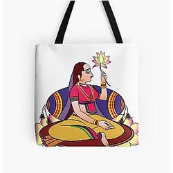 Lord's Gopika or Lady Servants in Indian Mythology All Over Print Tote Bag