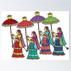 Lord's Servant Drawn in Indian Folk Art Form Kalamkari Poster