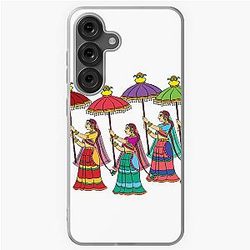 Gopika or Sevika, Lord's Servant, Drawn In Indian Folk Art Form Kalamkari Soft Case for Samsung Galaxy