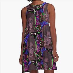 Graffitied A-Line Dress