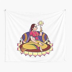 Lord's Gopikas or Lady Servants in Indian Mythology Tapestry