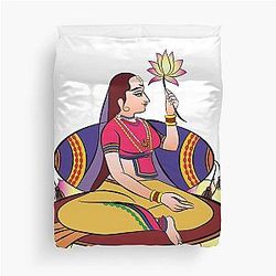 Lord's Gopika Sevika in Indian mythology Duvet Cover