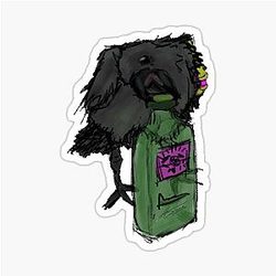 Sevika as a crow sticker