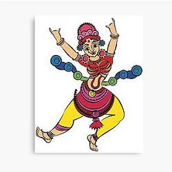 Lord's Gopika or Lady Servants Canvas Print