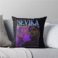 90s Sevika Throw Pillow
