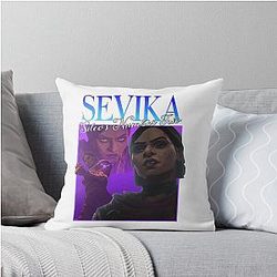 90s Sevika Throw Pillow