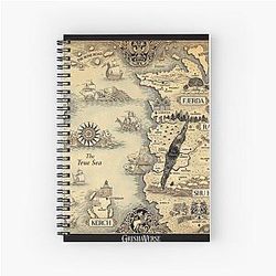 Colored Grishaverse Map Shadow Bone Spiral Notebook
