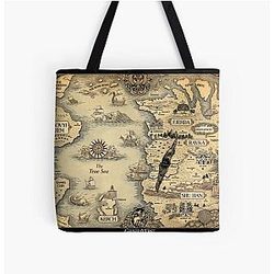 Colored Grishaverse Map Shadow and Bone Map All Over Print Tote Bag