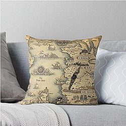 Colored Grishaverse Shadow and Bone Map Throw Pillow