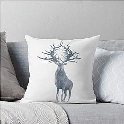 Deer Shadow and Bone 2 Throw Pillow