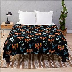 Shadow and Bone Stag Dragon Firebird Pattern - Grishaverse - Leigh Bardugo Throw Blanket