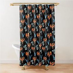 Shadow and Bone Stag Dragon Firebird Pattern - Grishaverse - Leigh Bardugo Shower Curtain