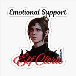 Baldur's Gate 3 Shadowheart Companion Emotional Support Meme Sticker