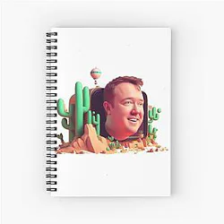 Shane Gillis cartoon style spiral notebook