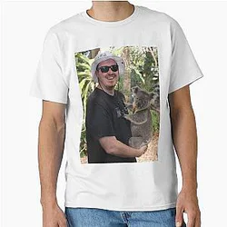 Shane Gillis holds a Classic T-Shirt