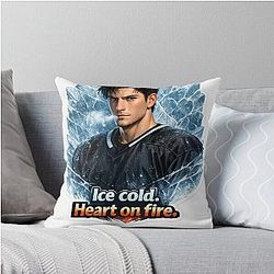 Shane Hollander : Ice Cold Heart on Fire Heated Rivalry Fan Art Illustration Throw Pillow