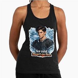 Shane Hollander Ice Cold Heart On Fire Racerback Tank Top