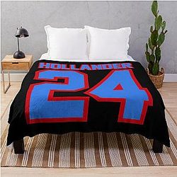 Shane Hollander 24 Fan Hockey Jersey Montreal Colors Heated Rivalry Inspired Throw Blanket