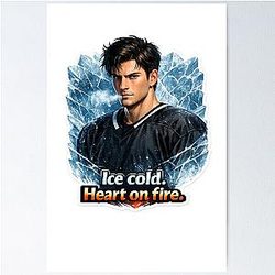 Shane Hollander: Ice Cold Heart on Fire Heated Rivalry Fan Art Illustration Poster