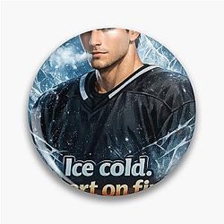 Shane Hollander: Ice Cold Heart On Fire Heated Rivalry Fan Art Illustration Pin