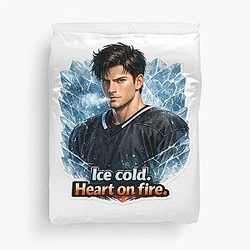 Shane Hollander: Ice Cold Heart on Fire - Heated Rivalry Fanart Illustration Duvet Cover