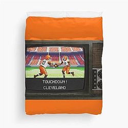 Shedeur Sanders Quinshon Judkins Cleveland Browns Tecmo Duvet Cover
